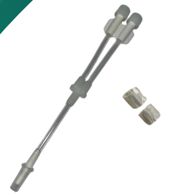 Extensor 2 Vias Clamp Luer Slip com Tampas